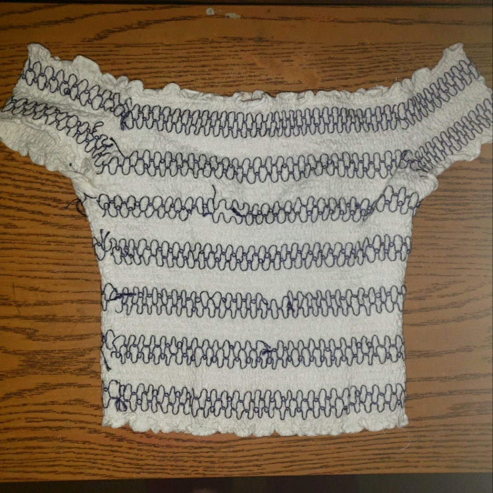 White off shoulder shirt